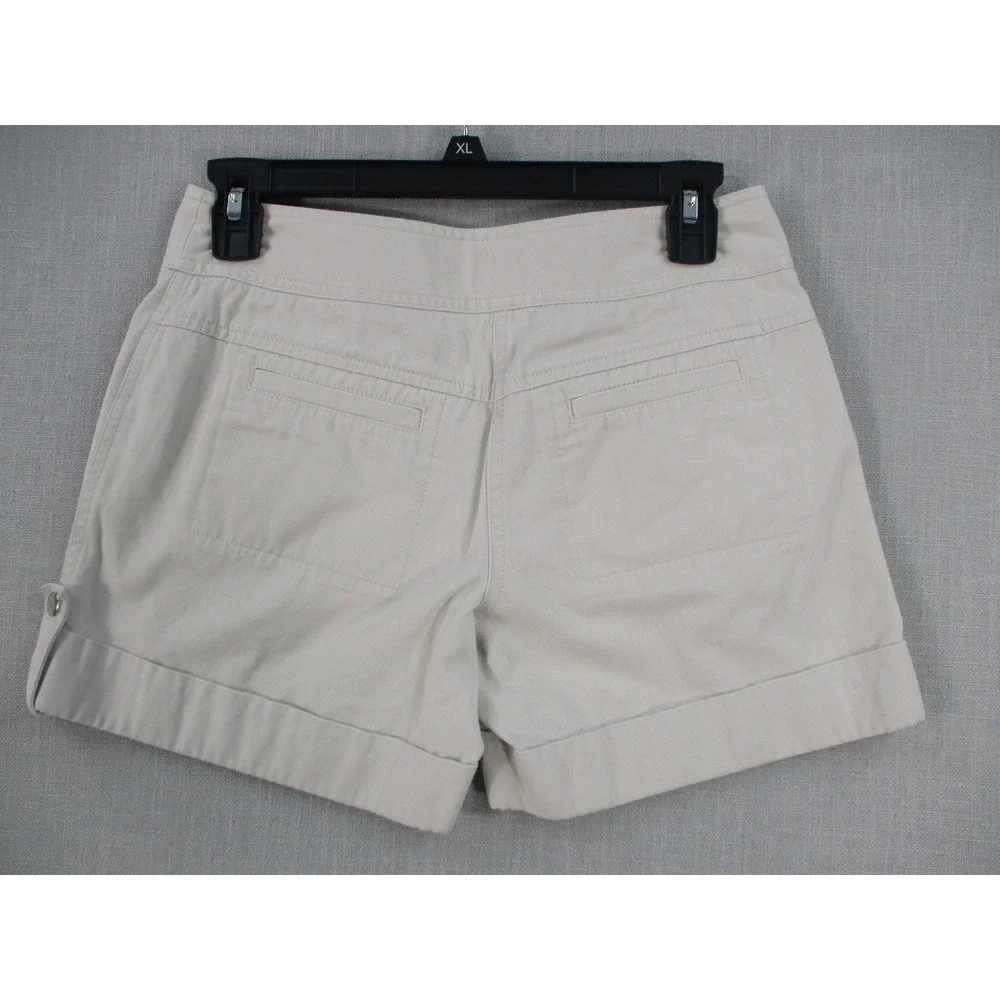 Ann Taylor LOFT Womens Beige Khaki Cotton‎ Cuffed Chino Shorts Size 0